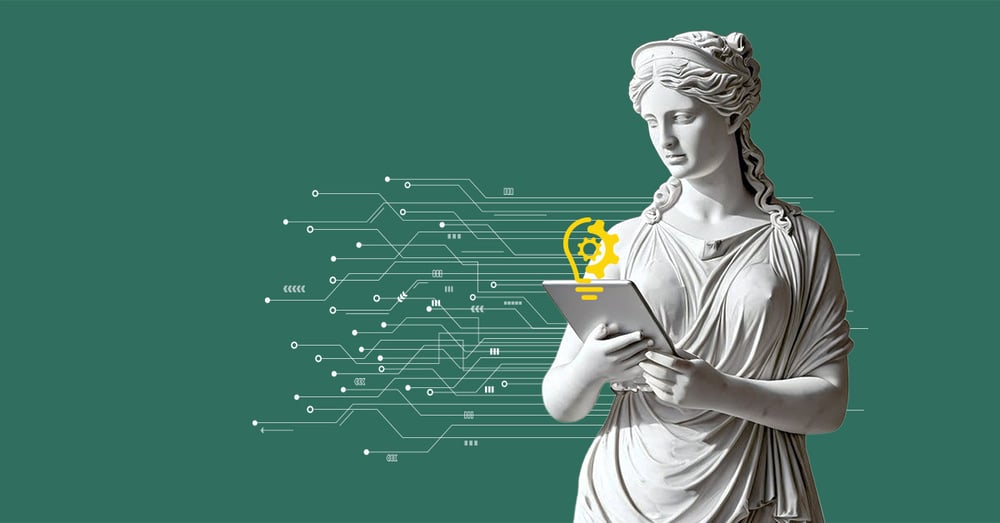 Image 1200 x 628 - KAILA statue med Ipad