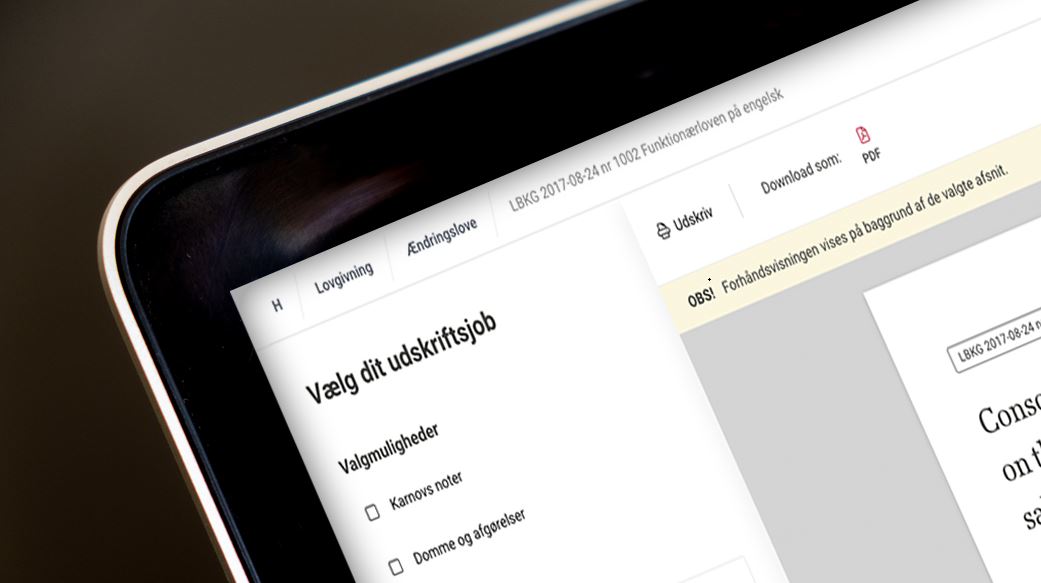 Karnov Online Jura: Printfunktionens muligheder